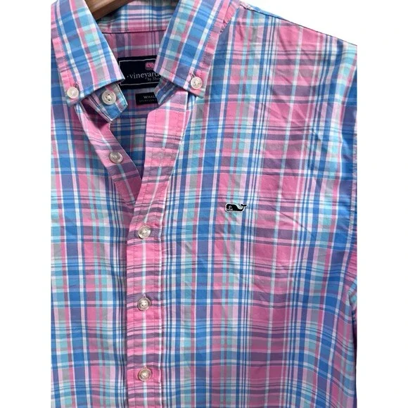 Lot of 3 Vineyard Vines Shirts Boys Large 16 Long Sleeve Whale Shirt Plaid - Picture 13 of 15